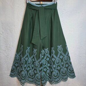 NWT Lace The Label Embroidered Gaucho Wide Leg Pants S